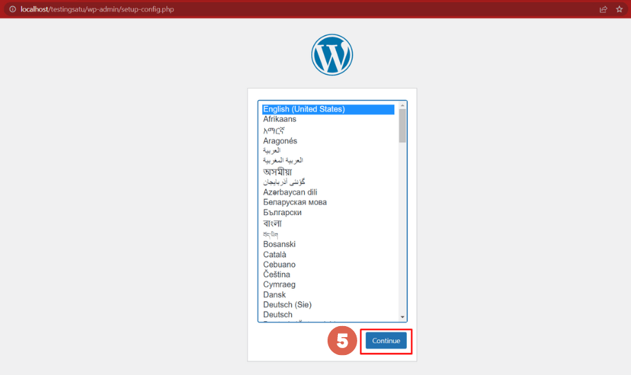 cara install wordpress di localhost wamp