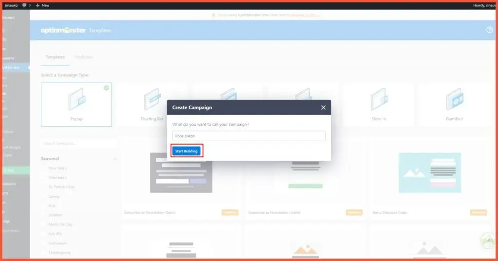 Create a Popup in WordPress Using OptinMonster 5