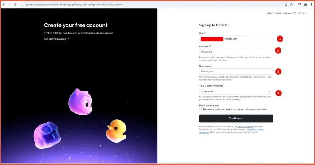 how to create a github - step 2