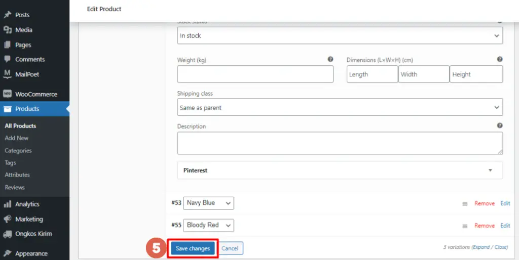 Adding Variation Data Manually