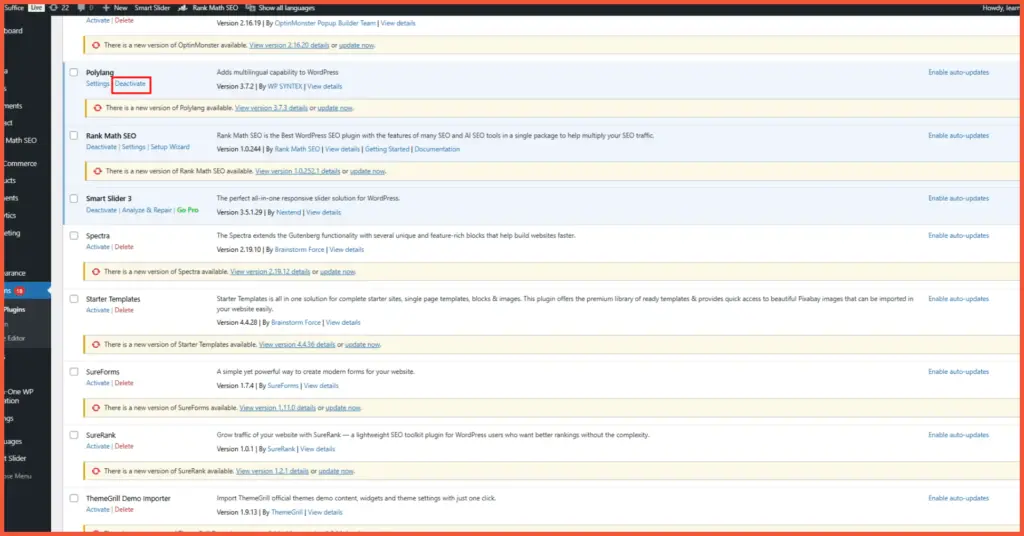 How to Delete or Uninstall a WordPress Plugin - method 1 step 2
