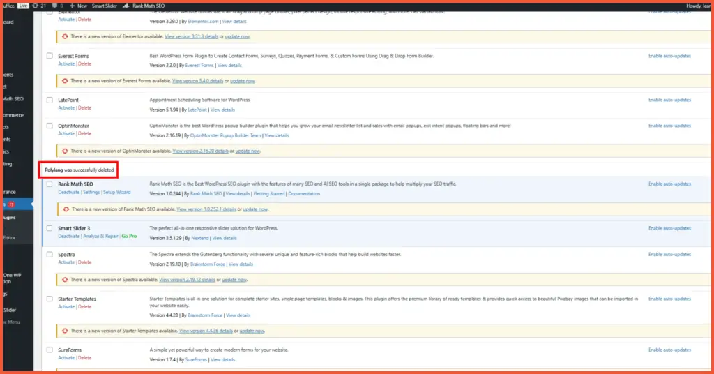 How to Delete or Uninstall a WordPress Plugin - method 1 step 5