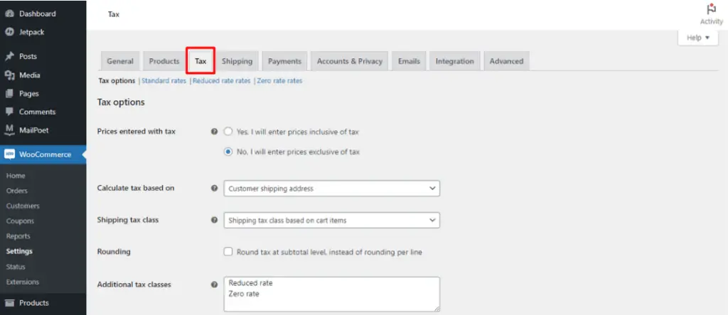 How to Set Up Taxes in WooCommerce - Step 2 - 1